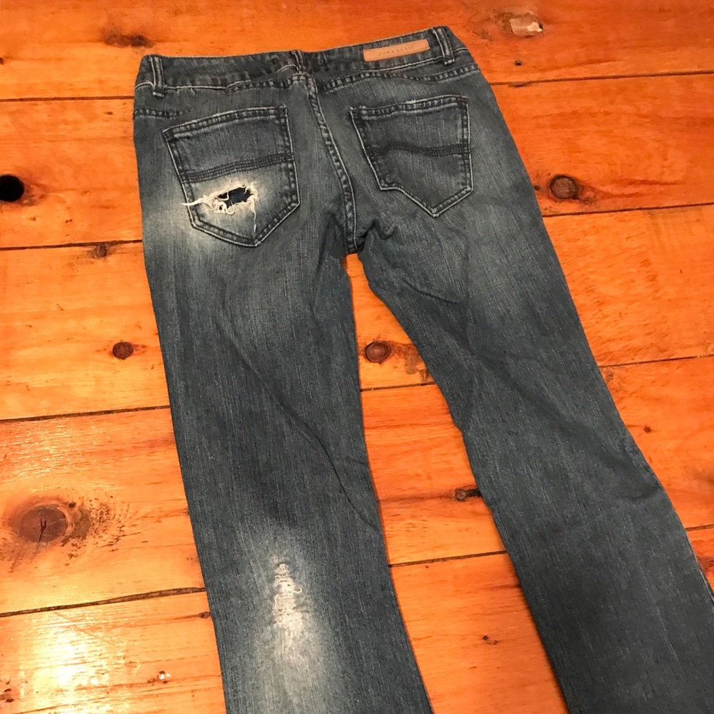 Zara Basic Distressed Blue Jeans - image 4